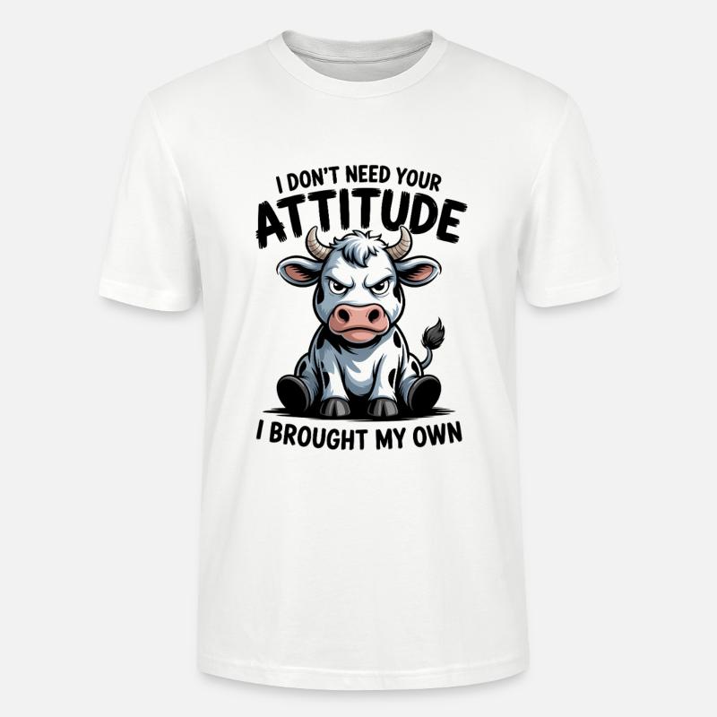 Attitude de vache : expression - T-shirt bio CRAFTER Stanley Stella Unisexe - blanc