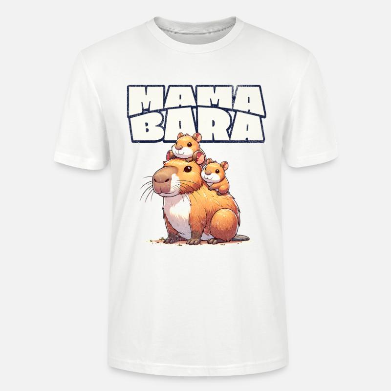 Mama Bara Capybara - T-shirt bio CRAFTER Stanley Stella Unisexe - blanc