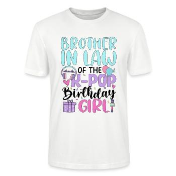Beau-frère de la fille d’anniversaire de la K-Pop - T-shirt bio CRAFTER Stanley Stella Unisexe - blanc - Devant - Alina (178cm) & Michal (187cm)