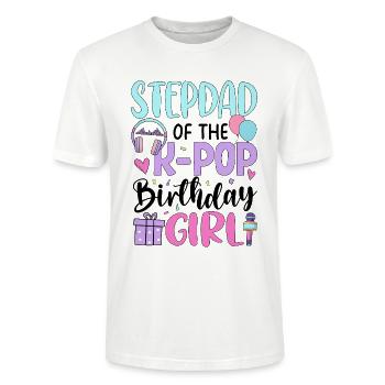 Step Dad of The K-Pop Birthday Girl - Stanley/Stella CRAFTER Unisex Organic T-Shirt - white - Front - Alina (178cm) & Michal (187cm)