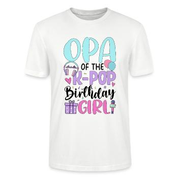 Grandpa of The K-Pop Birthday Girl - Stanley/Stella CRAFTER Unisex Organic T-Shirt - white - Front - Alina (178cm) & Michal (187cm)