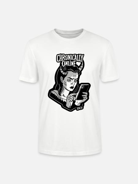 Chronically Online Dämonin - Stanley/Stella Unisex Bio-T-Shirt CRAFTER - Weiß