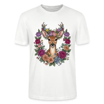 Festival folklorique des bois de cerf Remplacement des costumes traditionnels - T-shirt bio CRAFTER Stanley Stella Unisexe - blanc - Devant - Alina (178cm) & Michal (187cm)