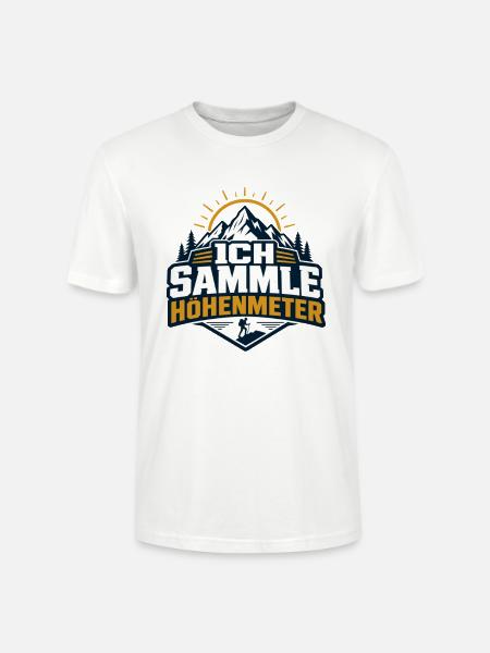 Ich sammle Höhenmeter Wandern Berge - Stanley/Stella Unisex Bio-T-Shirt CRAFTER - Weiß