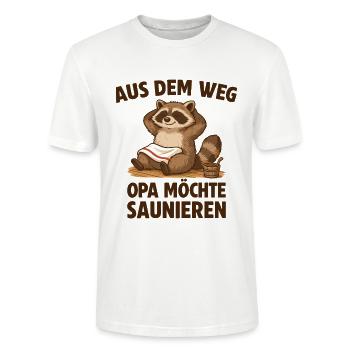 Sauna Opa möchte Saunieren - Stanley/Stella Unisex Bio-T-Shirt CRAFTER - Weiß - Vorne - Alina (178cm) & Michal (187cm)