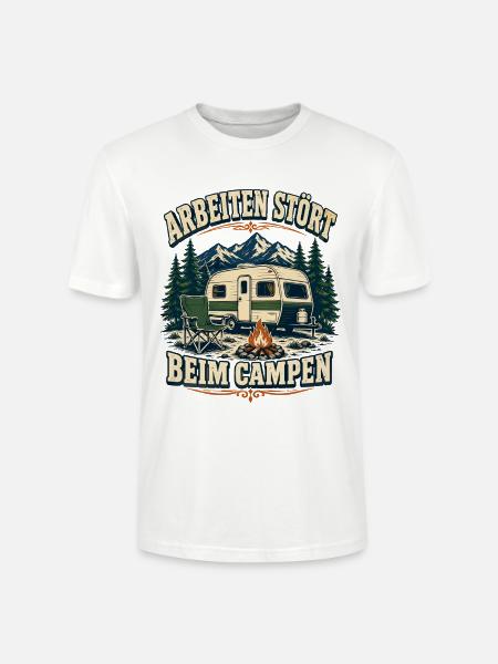 Arbeiten stört beim Campen – Bergcamping - Stanley/Stella Unisex Bio-T-Shirt CRAFTER - Weiß