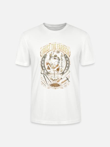 Hufschmied Hufschmiede Trust The Farrier - Stanley/Stella Unisex Bio-T-Shirt CRAFTER - Weiß