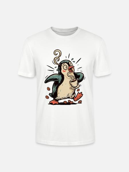 Pinguin Kaffeeliebhaber Koffein Kaffee - Stanley/Stella Unisex Bio-T-Shirt CRAFTER - Weiß