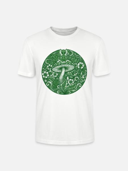 Trippy Festival-Hippie-Pilz-Batik - Stanley/Stella Unisex Bio-T-Shirt CRAFTER - Weiß