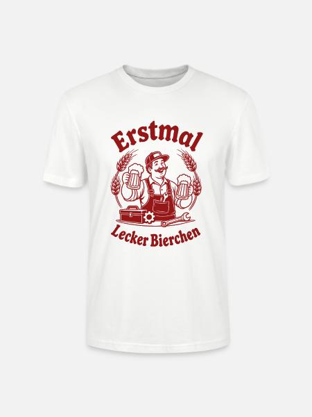 Handwerker Bier Spruch - Stanley/Stella Unisex Bio-T-Shirt CRAFTER - Weiß
