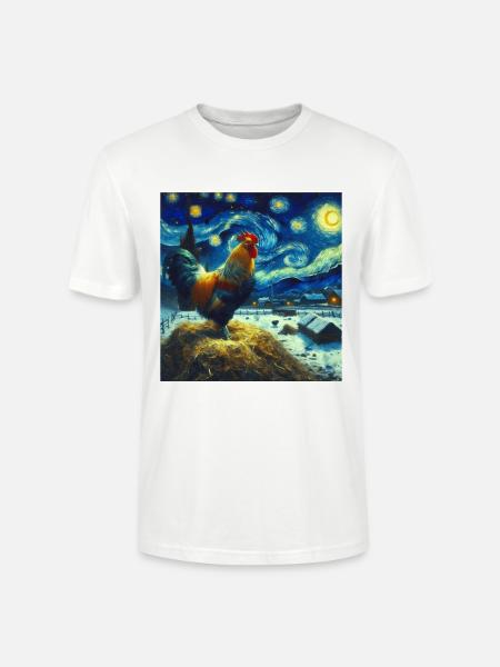 Hahn Starry Night - Stanley/Stella Unisex Bio-T-Shirt CRAFTER - Weiß