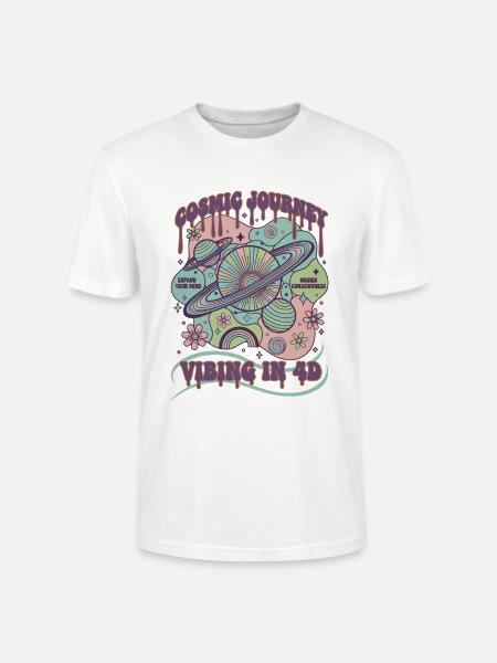 Kosmische Reise mit 4D-Hippie-Musik – psychedelisch - Stanley/Stella Unisex Bio-T-Shirt CRAFTER - Weiß