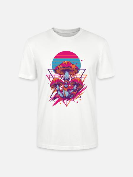 Psychedelische Festival-Hippie-Pilz-Batik-Pilze - Stanley/Stella Unisex Bio-T-Shirt CRAFTER - Weiß