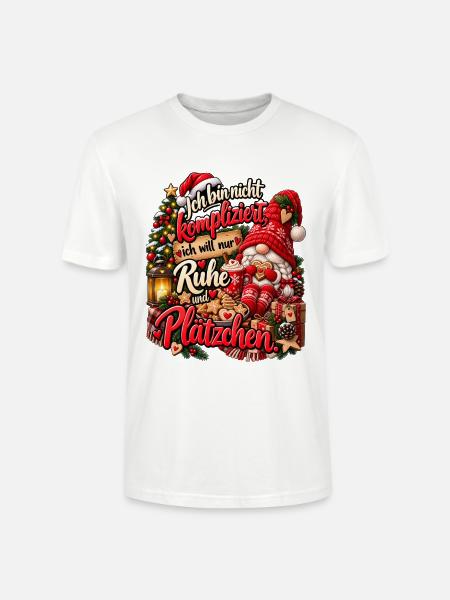 Lustiges Weihnachtsgeschenk Plätzchen Spruch - Stanley/Stella Unisex Bio-T-Shirt CRAFTER - Weiß