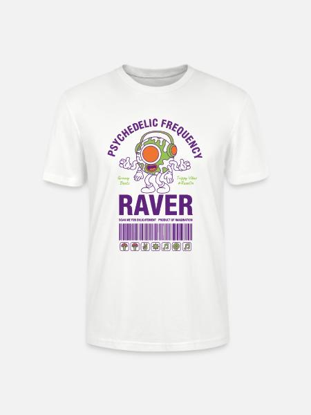Psychedelic Frequency Raver Trippy Mushroom Rave - Stanley/Stella Unisex Bio-T-Shirt CRAFTER - Weiß