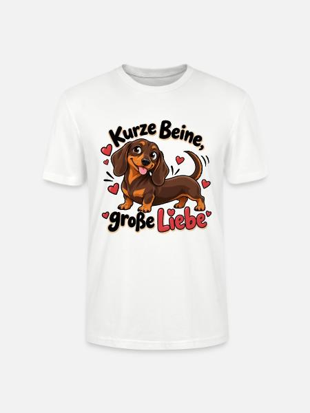 Kurze Beine, große Liebe Dackel - Stanley/Stella Unisex Bio-T-Shirt CRAFTER - Weiß
