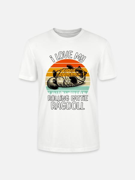 Lustige Ragdoll Katze - Stanley/Stella Unisex Bio-T-Shirt CRAFTER - Weiß