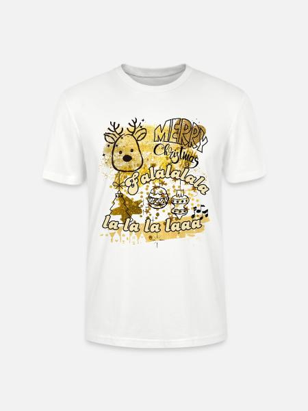Goldglitzer Weihnachtszauber Reh - Stanley/Stella Unisex Bio-T-Shirt CRAFTER - Weiß