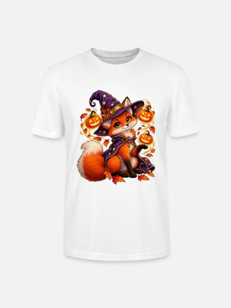 Kleiner Magischer Fuchs zu Halloween - Stanley/Stella Unisex Bio-T-Shirt CRAFTER - Weiß