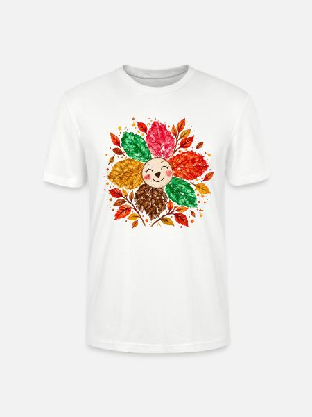 Fröhliche Herbstblume – Bunte Blattblütenblätter - Stanley/Stella Unisex Bio-T-Shirt CRAFTER - Weiß