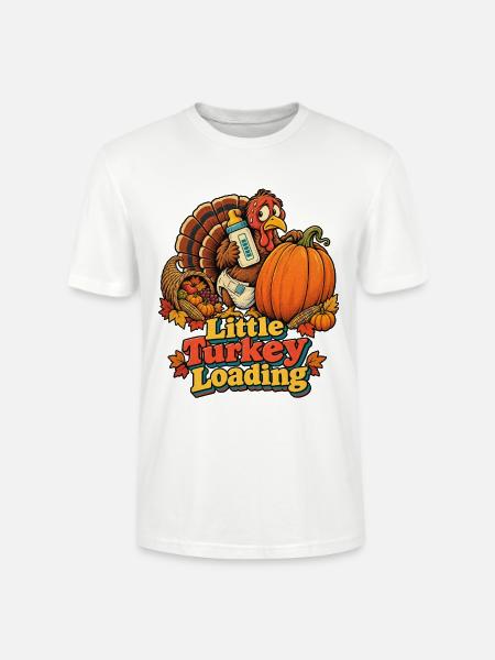 Thanksgiving-Truthahn Little Turkey Loading Baby - Stanley/Stella Unisex Bio-T-Shirt CRAFTER - Weiß