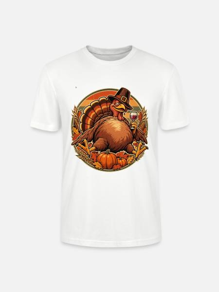 Thanksgiving Truthahn im Fresskoma - Stanley/Stella Unisex Bio-T-Shirt CRAFTER - Weiß