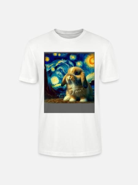 Zwergwidder Kaninchen Starry Night - Stanley/Stella Unisex Bio-T-Shirt CRAFTER - Weiß