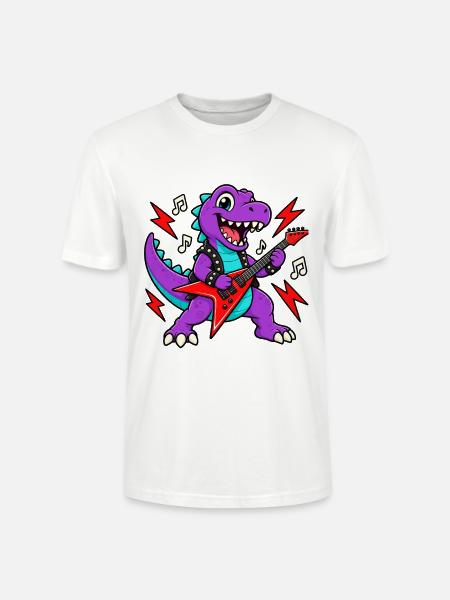 Dino Gitarrist - Stanley/Stella Unisex Bio-T-Shirt CRAFTER - Weiß