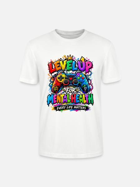 Level Up für psychische Gesundheit - Stanley/Stella Unisex Bio-T-Shirt CRAFTER - Weiß