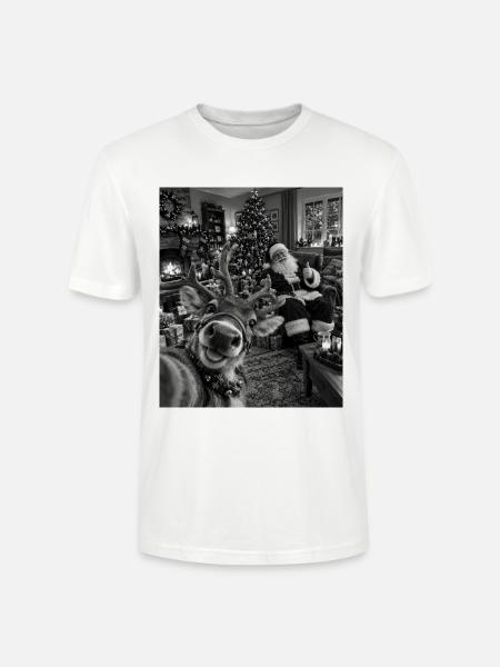 Rentier Selfie Weihnachtsmann Weihnachtsoutfit - Stanley/Stella Unisex Bio-T-Shirt CRAFTER - Weiß