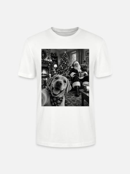 Labrador Selfie Weihnachtsmann Weihnachtsoutfit - Stanley/Stella Unisex Bio-T-Shirt CRAFTER - Weiß