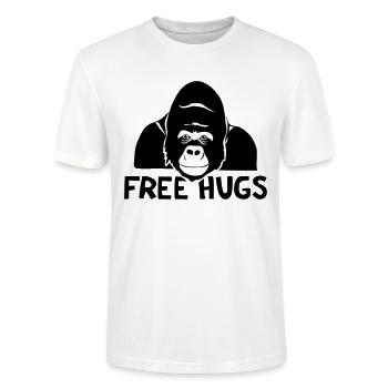 Kostenlose Gorilla-Umarmungen - Stanley/Stella Unisex Bio-T-Shirt CRAFTER - Weiß - Vorne - Alina (178cm) & Michal (187cm)