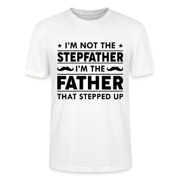 Ich bin nicht der Stiefvater - Stanley/Stella Unisex Bio-T-Shirt CRAFTER - Weiß - Vorne - Alina (178cm) & Michal (187cm)