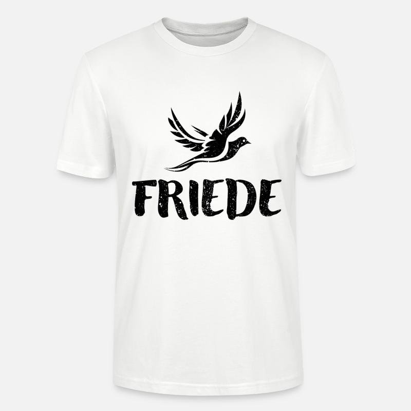 Friede - schwarz - Stanley/Stella Unisex Bio-T-Shirt CRAFTER - Weiß