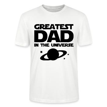 Le plus grand papa de l’univers - T-shirt bio CRAFTER Stanley Stella Unisexe - blanc - Devant - Alina (178cm) & Michal (187cm)