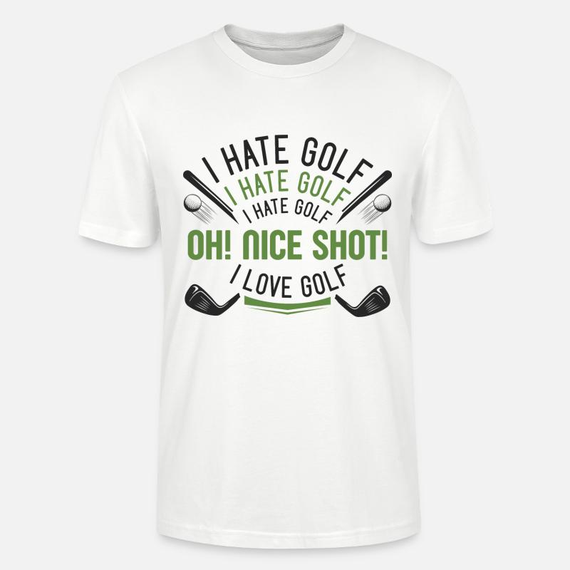 Je déteste le golf - T-shirt bio CRAFTER Stanley Stella Unisexe - blanc