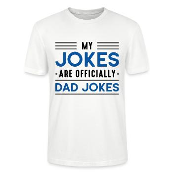 Meine Witze sind offiziell Papa Witze - Stanley/Stella Unisex Bio-T-Shirt CRAFTER - Weiß - Vorne - Alina (178cm) & Michal (187cm)