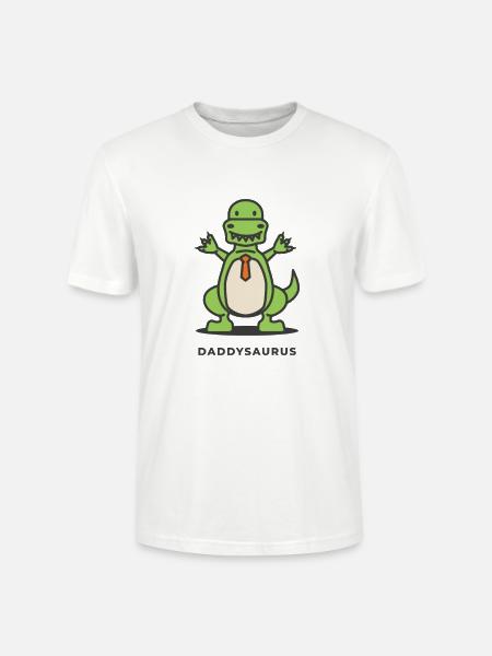 Vater & Sohn - Daddysaurus Rex - Geschenk - Stanley/Stella Unisex Bio-T-Shirt CRAFTER - Weiß