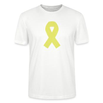 Gelbe Schleife - Stanley/Stella Unisex Bio-T-Shirt CRAFTER - Weiß - Vorne - Alina (178cm) & Michal (187cm)
