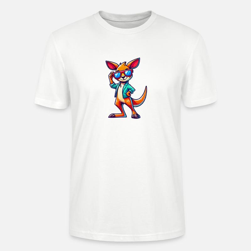 Kangaroo Comic Sonnenbrille - Stanley/Stella Unisex Bio-T-Shirt CRAFTER - Weiß