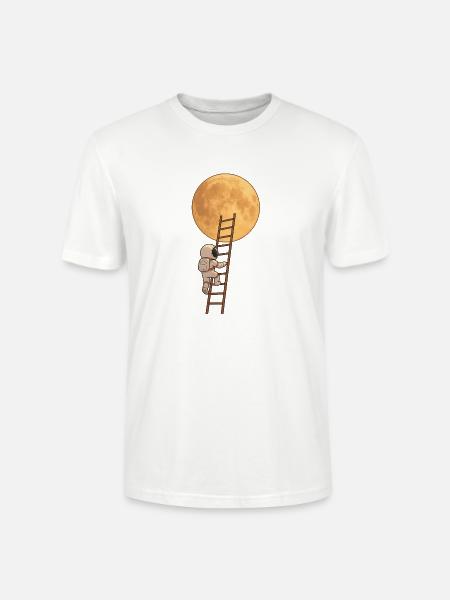 Astronautenleiter zum Mond - Stanley/Stella Unisex Bio-T-Shirt CRAFTER - Weiß