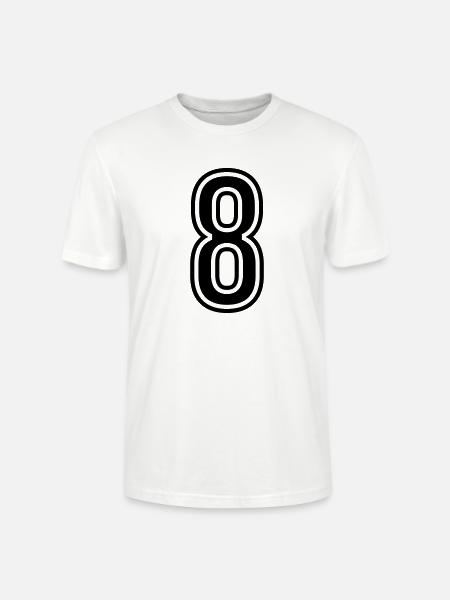 8 Symbole numérique - T-shirt bio CRAFTER Stanley Stella Unisexe - blanc