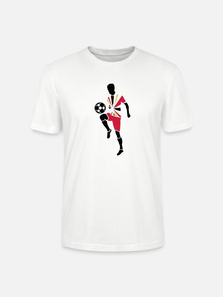 Soccer player with soccer ball - Stanley/Stella CRAFTER Unisex Organic T-Shirt - white