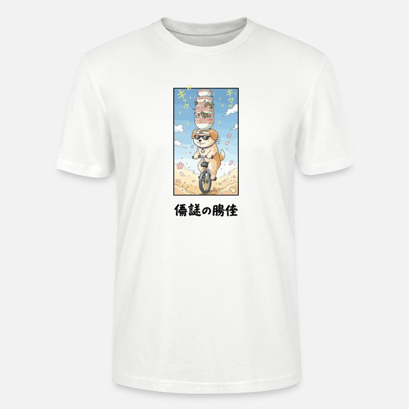 Noodle Stack Pup sur monocycle - T-shirt bio CRAFTER Stanley Stella Unisexe - blanc