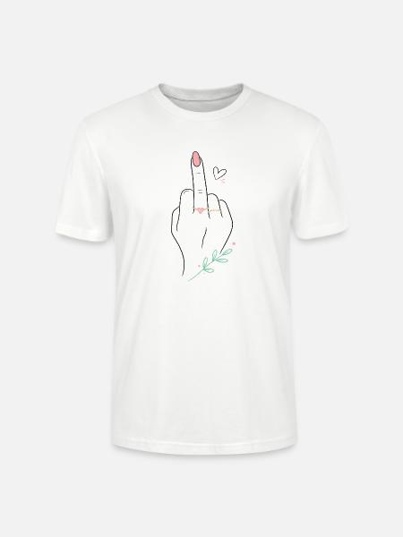 Frauen - Mitttelfinger - Herz - Stanley/Stella Unisex Bio-T-Shirt CRAFTER - Weiß