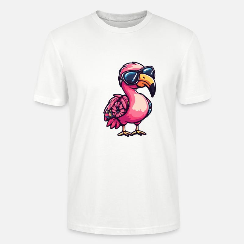 Flamingo Comic Urlaub - Stanley/Stella Unisex Bio-T-Shirt CRAFTER - Weiß