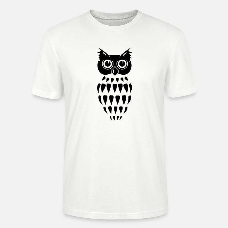 stilisierte Eule - Stanley/Stella Unisex Bio-T-Shirt CRAFTER - Weiß