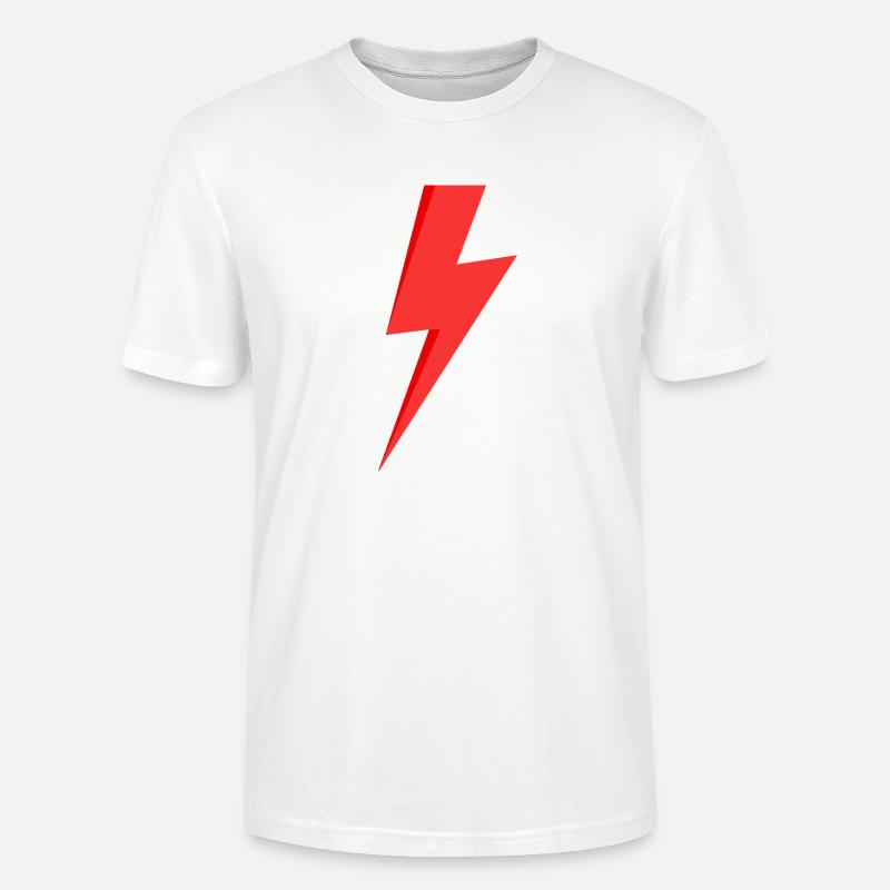 Red Lightning - Stanley/Stella CRAFTER Unisex Organic T-Shirt - white