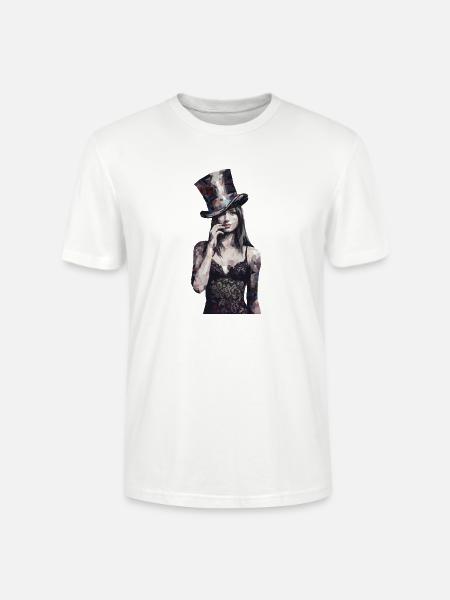 Faszinierende Frau Mit Zylinderhut Im - Stanley/Stella Unisex Bio-T-Shirt CRAFTER - Weiß