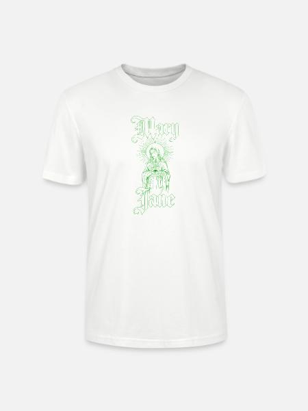 Grüne Ikone von Maria mit Strahlen - Stanley/Stella Unisex Bio-T-Shirt CRAFTER - Weiß